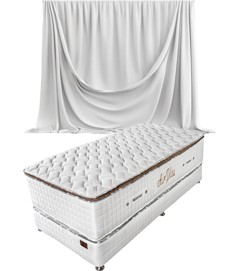 "نمای نزدیک تشک طبی فنری منفصل سولماز مدل ایرپلاس"